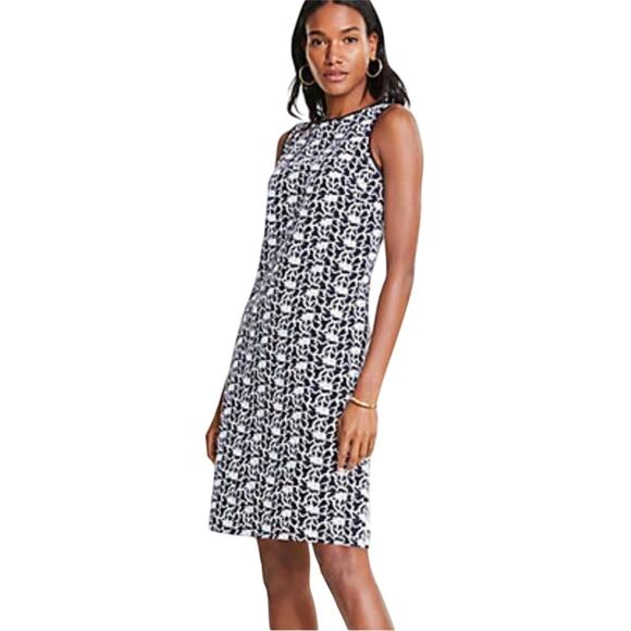 NWT Ann Taylor Embroidered Lace Cotton Sleeveless Shift Dress - Size 4 - Picture 1 of 11